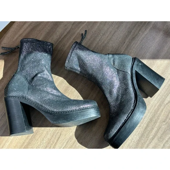 Nasty Gal Shoes Nasty Gal Radioactive Metal Silver Glitter